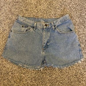Lee’s Ladies Vintage Blue Jean Shorts - High Rise - Custom - Distressed